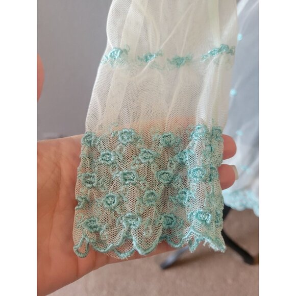 Hugo Buscati Sheer Long Sleeve Collared Long Sleeve Button Down Blouse Size S - Picture 5 of 10